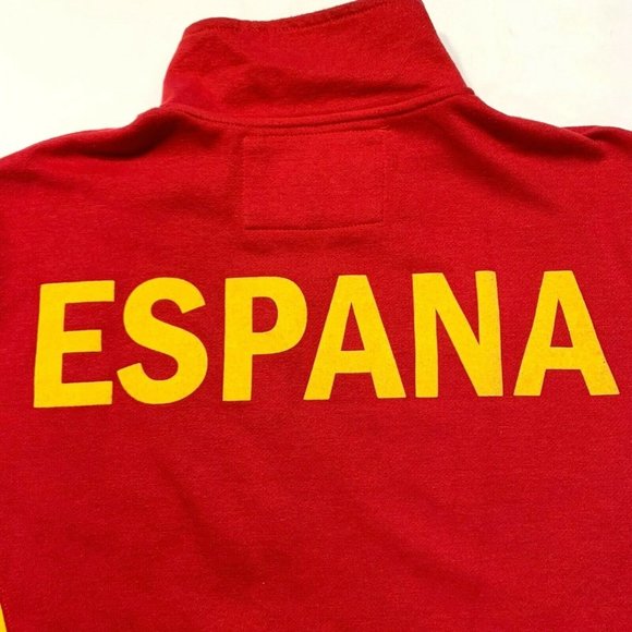 Carbon ESPANA Number 21 Track Jacket Fleece Lined Striped Spell Out Red Yellow M - Picture 6 of 12